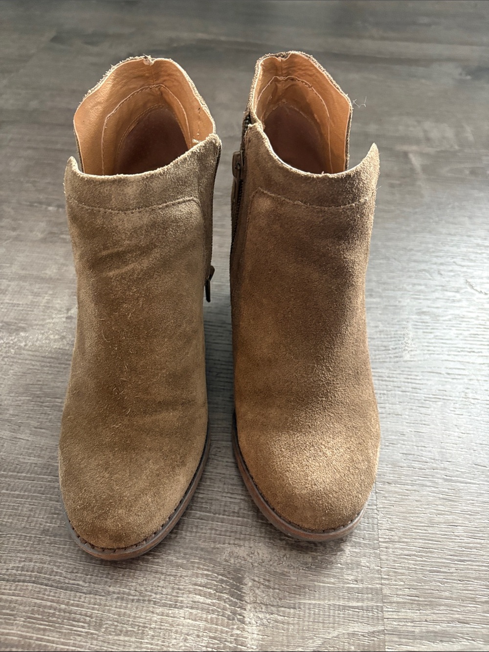 Lucky Brand olive suede Ankle Booties